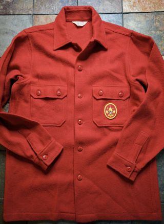 Vintage Boy Scouts Of America Official Red Wool Patch Jacket Coat Wpl 6635 Sz 44