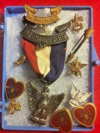 Boy Scout Oa Eagle Scout Medal And Oa Arrow With Pins