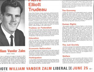 Pierre Elliott Trudeau for Canada 1968 Leaflet Bill Vander Zalm Liberal Party BC 2