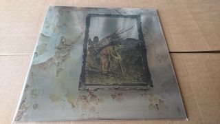Led Zeppelin Iv 4 Rare Silver Print Sleeve And Color Vinyl Lp Fan Club Edition