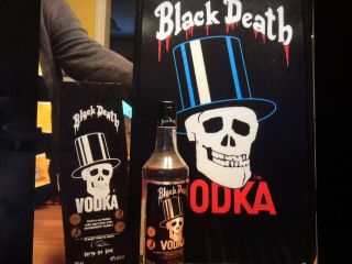 Black Death Vodka Coffin & Bottle And Box Light