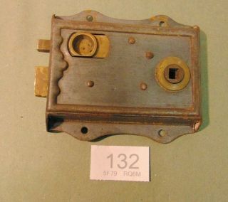 Antique Brass And Steel Rim Door Lock 132