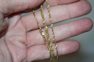 Vintage 18k Solid Gold Twisted Helix Rope Necklace Chain Milor Italy 24 "