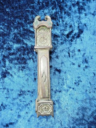 Vintage - Brass - Door Knocker - In The Shape Of A Grandfather Clock