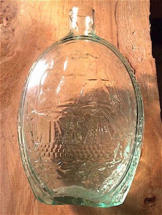 1820 - 1830 Historical Flask/ Frigate With Inscription " Sailors Rights " Kensington