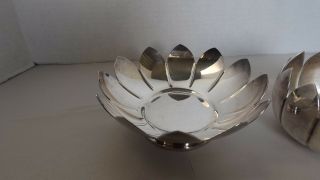 ANTIQUE REED & BARTON SILVER PLATED 2 BOWLS WATER LILY LOTUS 3002 2