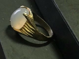 Antique Victorian Georgian Gold Gilt Moonstone Gemstone Mens Ring Halloween V,