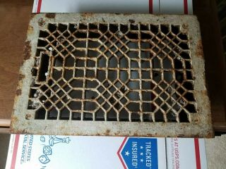 Antique Cast Iron Grate Vintage Wall Floor Register Vent,  12 X 8 Rough Opening.