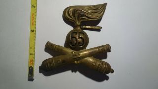 Extremely Rare Wwii Italian 55th Anti Aircraft Pith Helmet Insignia.  Rare