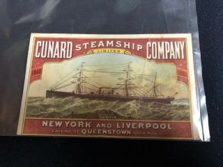 Cunard Steamship Company York & Liverpool Trade Card Shows Steamship Servia