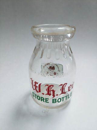 Vintage Half Pint Milk Bottle W.  H.  Lee Dairy Worcester Mass.  " Bottle Of Health "