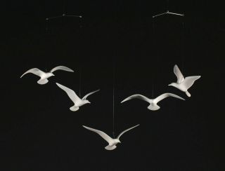5 Seagull Mobile By John Perry 9in Wingspan Each Direct From The Studio