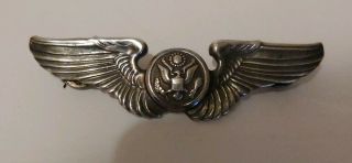 Vintage Korean War U.  S.  Air Force Enlisted Aircrew Badge.  925 Sterling Wings 18g