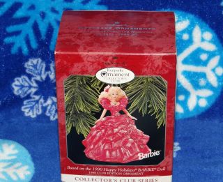 Hallmark 1998 Based On 1990 Happy Holidays Barbie Doll Club Edition 3 Ornament
