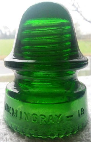 Stunning Vnm 7up Green Cd 162 Hemingray - 19 Insulator W/ Rdp