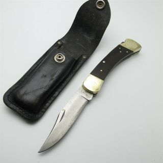 Vtg 1974 - 1980 Buck 110 Lockblade Hunting Knife Usa Made W/ Sheath