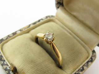 Vintage 9k 9ct 375 Gold & Diamond Solitaire Ring