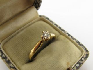 Vintage 9k 9ct 375 Gold & Diamond Solitaire Ring 2