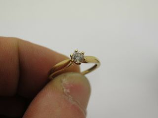 Vintage 9k 9ct 375 Gold & Diamond Solitaire Ring 3