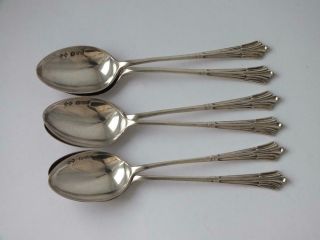 Set Of 6 Antique Chester 1902 Solid Sterling Silver Coffee Spoons/ 10.  5 Cm/ 53g
