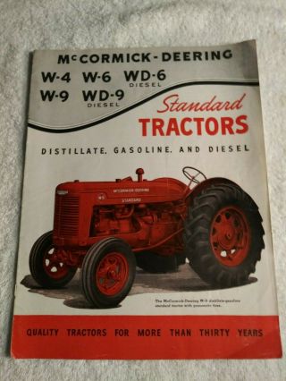 Vintage Mccormick Deering Ih W - 4 W - 6 W - 9 Wd - 6 Wd - 9 Tractor Sales Brochure Diesel
