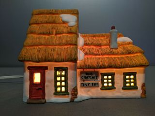 Dept 56 Dickens Village Series " The Cottage Of Bob Cratchit & Tiny Tim " 1986 Ec