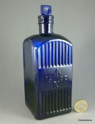 Ww1 Admiralty Cobalt Blue 16 Oz Poison Bottle - War Office Crow 