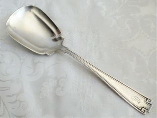 Antique Gorham Sterling Silver Big Serving Spoon Etruscan Greek Key 1913 D Mono