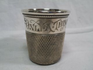 Antique Simon Bros.  Sterling Thimble Shot Glass C.  1890 Only A Thimble Full
