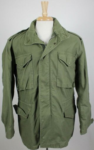 Vintage 1968 Vietnam War Era Us Army M65 Og107 Military Issue Jacket Medium Reg