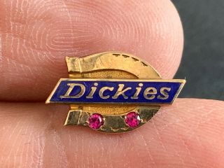 Dickies Workwear 10k Gold Double Ruby Vintage Service Award Pin.