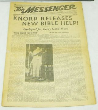 1946 Messenger Convention Report August 9 Release Of Awake Watchtower Jehovah
