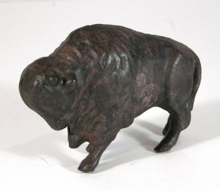Ca1901 American Buffalo / Bison Cast Iron Bank Figural Still Bank By Arcade