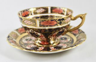 Vintage Royal Crown Derby China Old Imari 9021/1128 Tea Cup & Saucer 1st