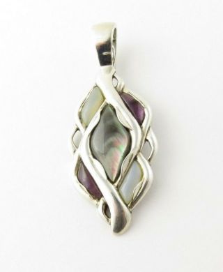 Carolyn Pollack Sterling Silver Mother Of Pearl Pendant