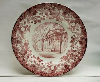 Wedgwood China - 1941 Harvard University Pink/red Transferware Plate - Littauer