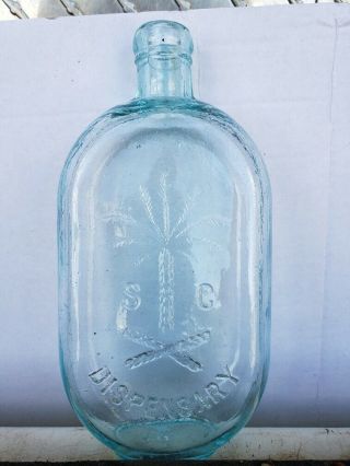 South Carolina Dispensary Bottle Blue Pint Jo - Jo Flask with Tree 2