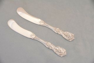 2 Reed & Barton Francis I Sterling 5 - 7/8 " Flat Handle Butter Spreaders No Mono