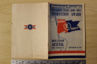 Presentation Of The Army - Navy Production Award Wwii Rock Island Arsenal 1942