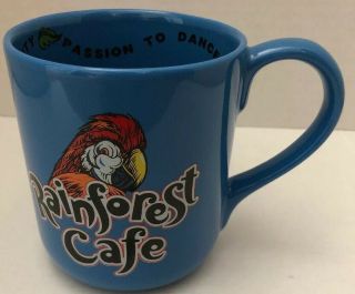 Rainforest Cafe Rio Large Blue Coffee Tea Cup Mug Parrot 16 oz 2