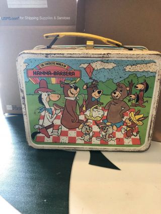 Vintage 1977 Hanna Barbera Metal Lunch Box - No Thermos King Seely Thermos Co.