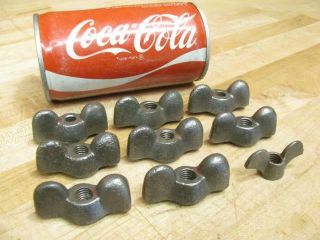 9 Antique Cast Iron Wing Nuts Hardware Off Old Threshing Machine 3/8 " 5/16 " Bolt