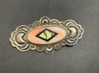 Aldrich Jewelry Signed Brooch Sterling Coral
