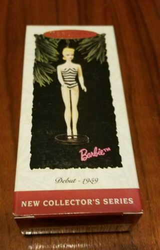1994 Hallmark Barbie 1959 Debut Doll Keepsake Ornament 1st Series Bathing Suit