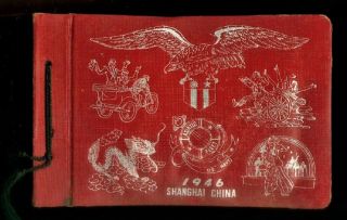 1946 Us Navy Asiatic Fleet Shanghai China Photo Album Great Illus Cover