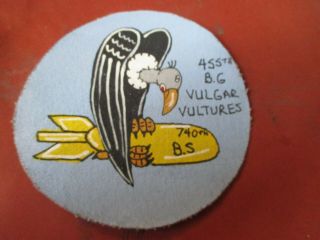 Wwii Usaaf Vulgar Vultures 740 Bs 455 Th Bomb Group 15 Aaf Flight Jacket Patch