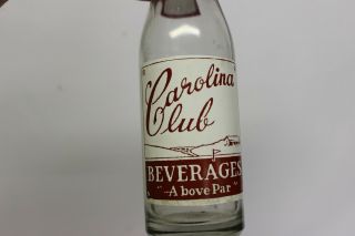 Carolina Club Beverages Soda Bottle,  Charleston,  South Carolina 1950