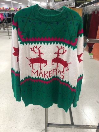 Size Large,  Makers Mark Christmas Sweater.  This Is Not For Bottles,  It 