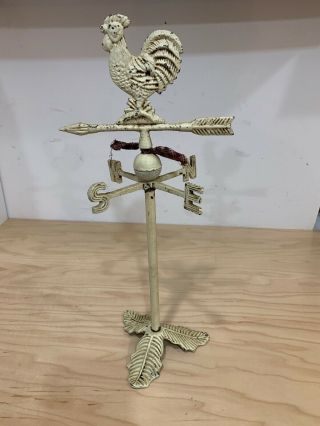 Vintage Cast Iron Table Top Decor Rooster Weather Vane 16.  5  Tall