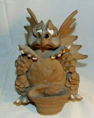 Incense Burner Clay Dragon Unique Ugly